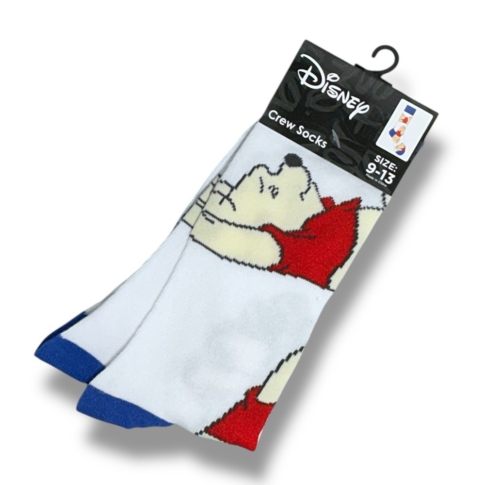 Winnie the Pooh Crew Socks Disney Fun Novelty Adult Unisex Mens One Size 9-13 - Picture 9 of 16